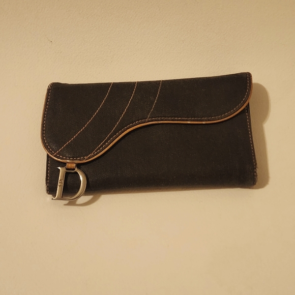 Dior Black Denim Wallet with Silver Accent - Picture 1 of 12